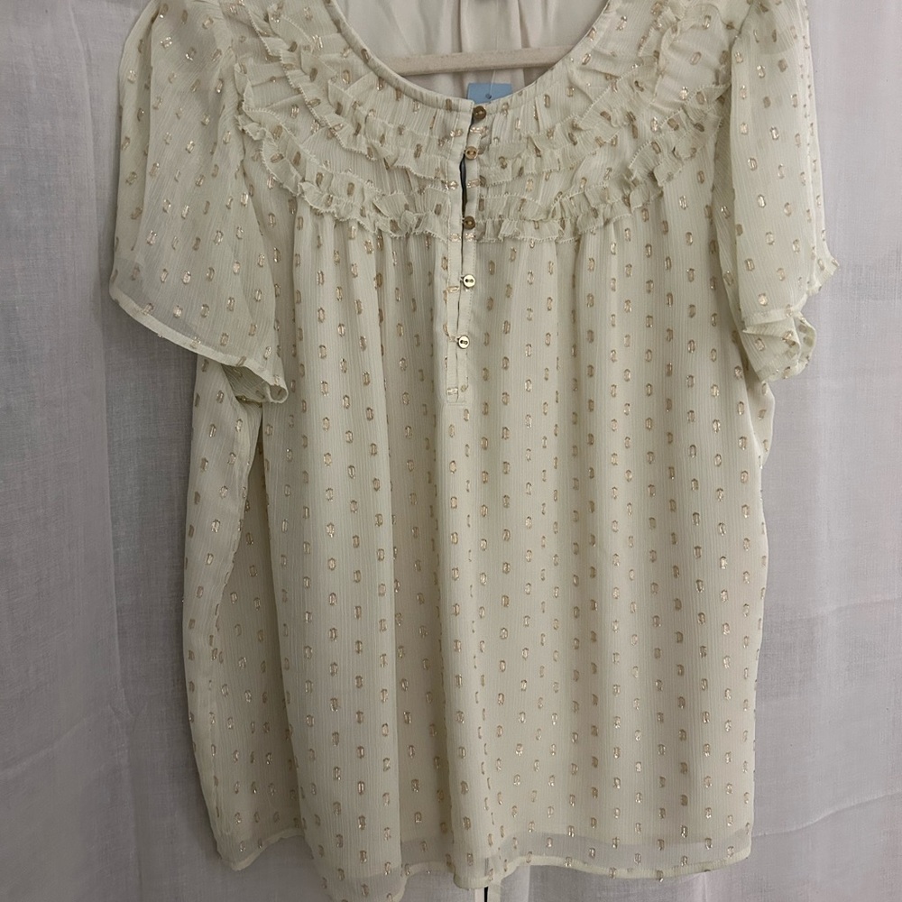 NWT cream and gold petite XL blouse